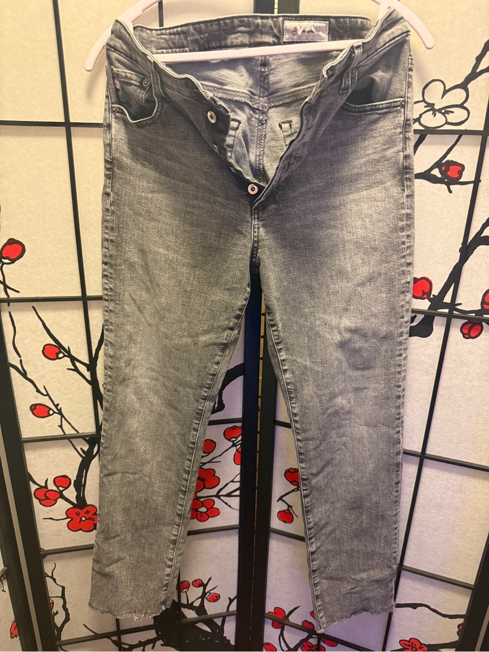 AG Adriano Goldschmied Gray Washed Ankle Crop Jeans